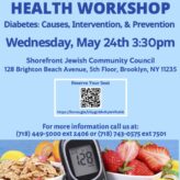Shorefront JCC Health Workshop flyer