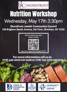 Shorefront JCC Nutrition Workshop flyer